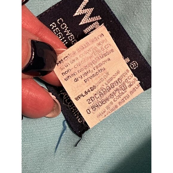 Mens 16 34 Wrangler Cowboy Cut X-Long Tails Vibrant Blue shirt VTG USA Western - Picture 12 of 13